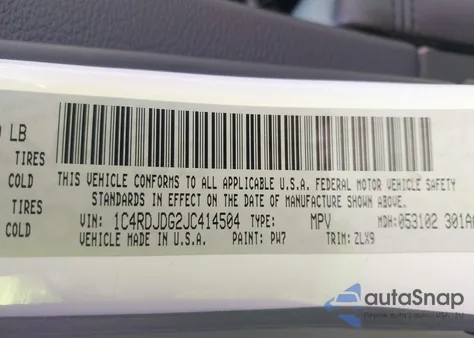 2018 Dodge Durango Gt Awd from USA, damaged, VIN 1C4RDJDG2JC414504